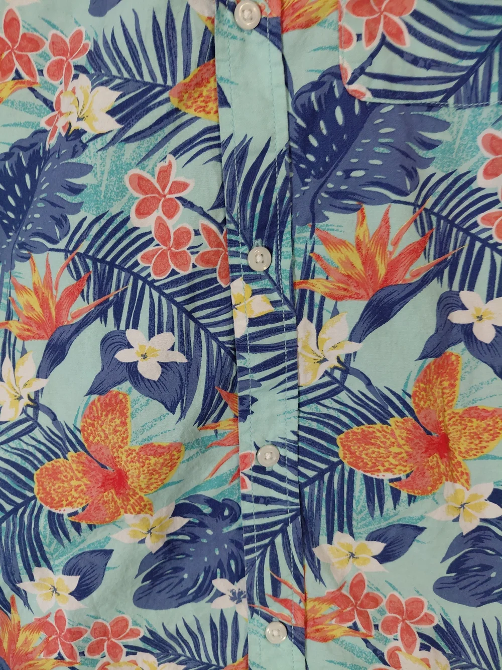 The Children's Place Aqua Tropical Floral Short-Sleeve Button-Up Shirt